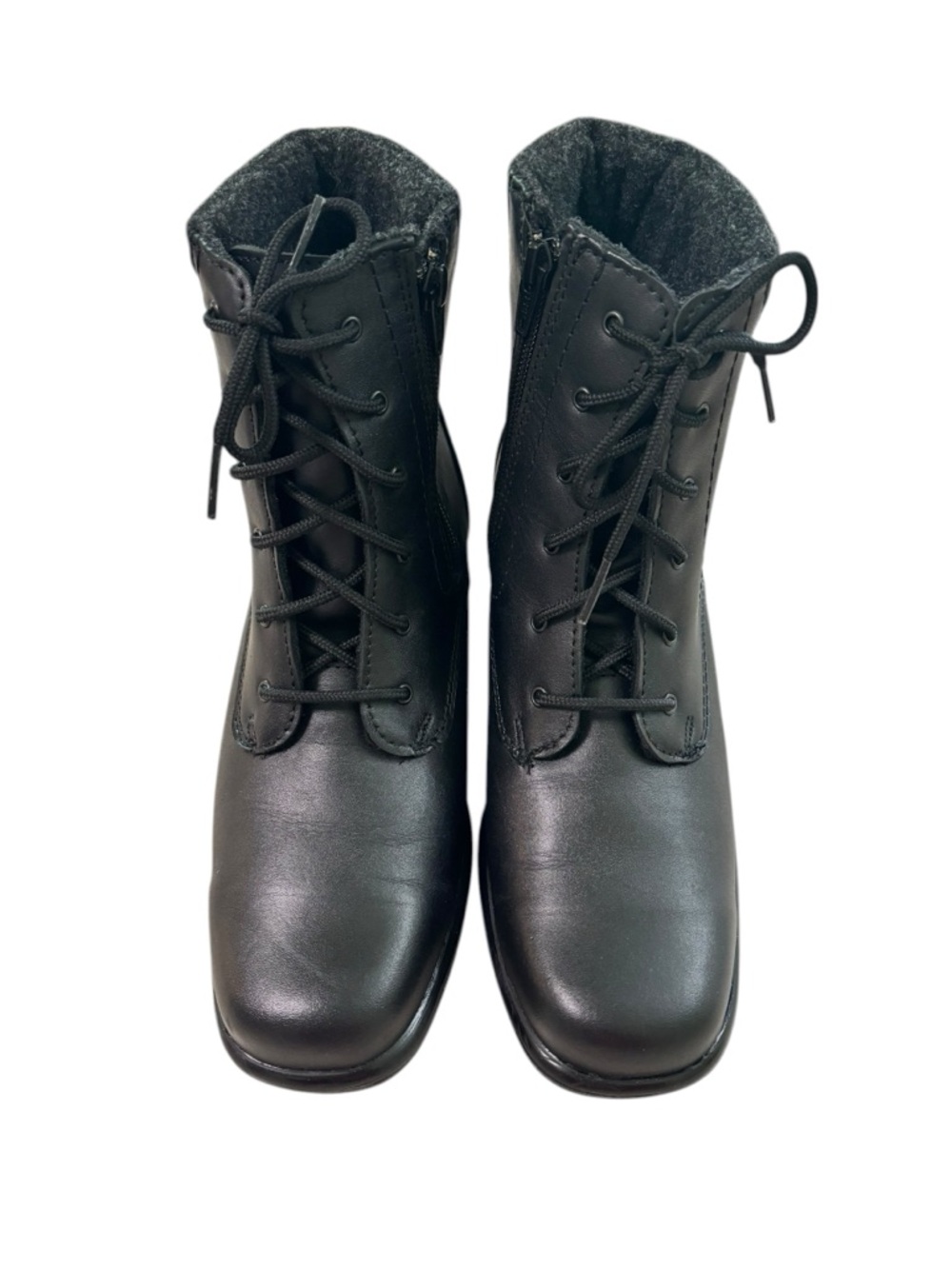 Toe Warmers Winter Boots Womens Size 9 Black Leather Ankle Lace Up Zip Canada